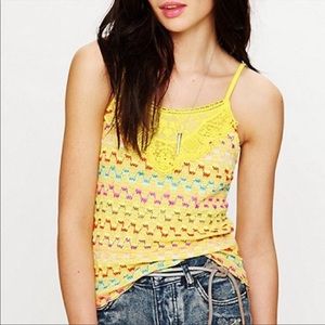 FREE PEOPLE Rochelle Heartbeat Crocheted Lace Tank Top—SZ. Medium
